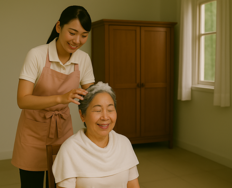 BA23協助洗頭 南投草屯如一居家長期照護機構